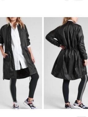 Athleta Parka Summit Primaloft Insulated Lightweight Zip Jacket Black Size Large